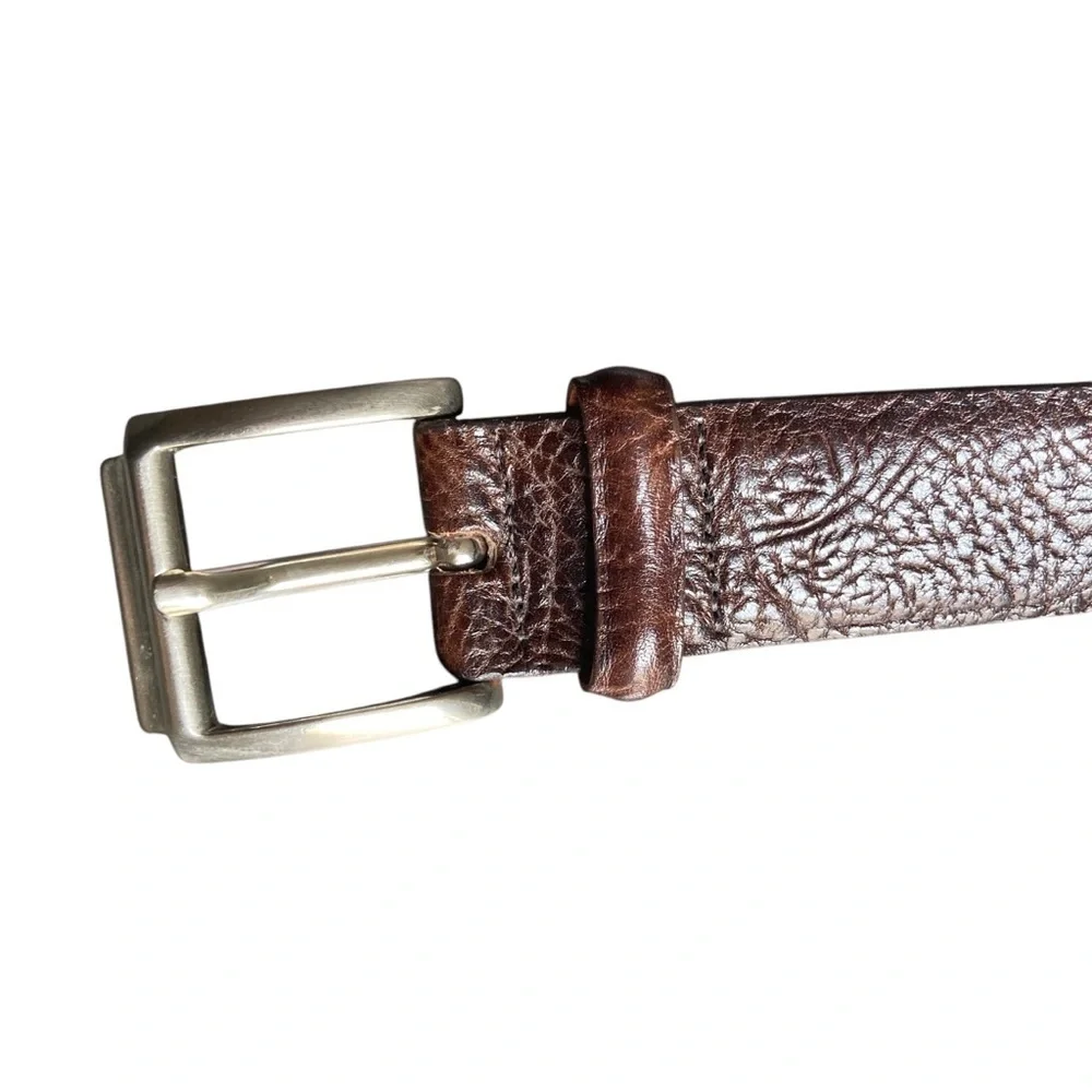 Descente Bisonte Men's Brown Leather Belt Size 40 Made In Canada
